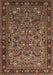 Machine Washable Oriental Brown Industrial Rug, wshurb2340brn