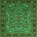 Square Oriental Green Industrial Rug, urb2340grn