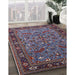 Mid-Century Modern Purple Lily Purple Oriental Rug in Family Room, urb2340