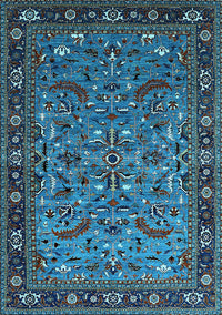 Oriental Light Blue Industrial Rug, urb2340lblu