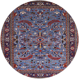 Round Machine Washable Industrial Modern Purple Lily Purple Rug, wshurb2340