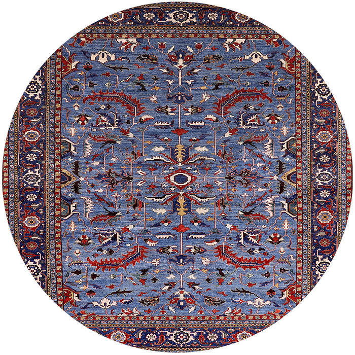 Round Machine Washable Industrial Modern Purple Lily Purple Rug, wshurb2340