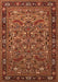 Machine Washable Oriental Orange Industrial Area Rugs, wshurb2340org