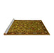 Sideview of Machine Washable Oriental Yellow Industrial Rug, wshurb2340yw