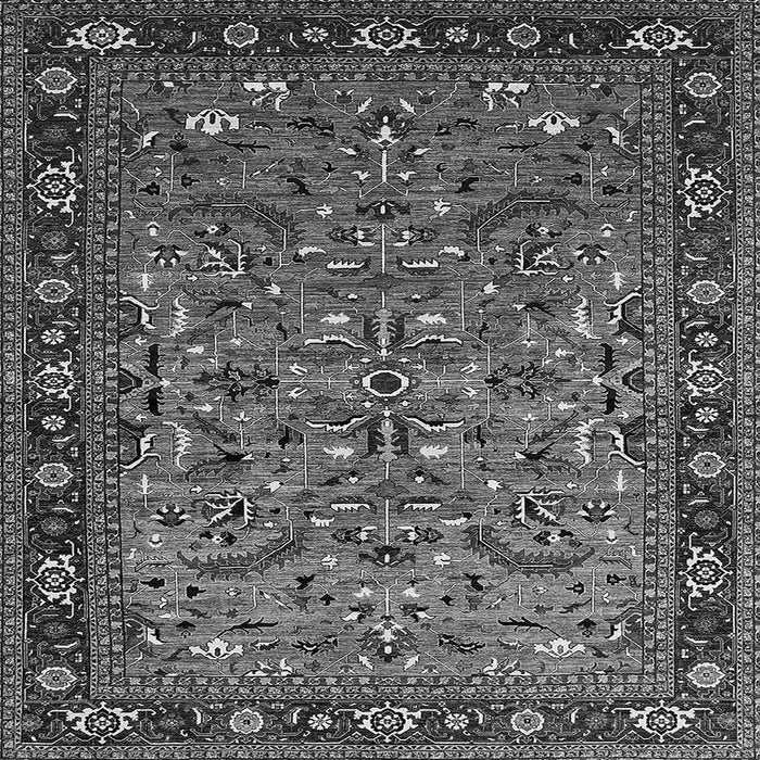 Square Oriental Gray Industrial Rug, urb2340gry