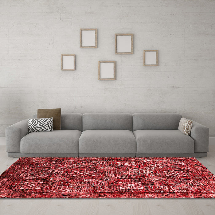 Industrial Red Washable Rugs