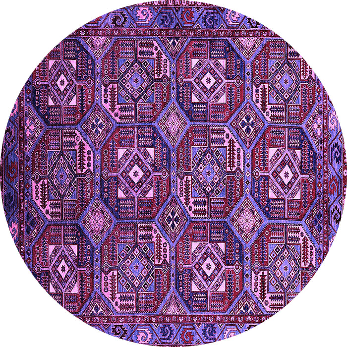 Round Machine Washable Oriental Purple Industrial Area Rugs, wshurb2341pur