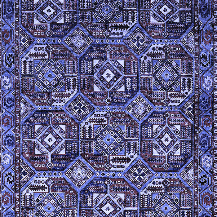 Machine Washable Oriental Blue Industrial Rug, wshurb2341blu