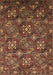 Machine Washable Oriental Brown Industrial Rug, wshurb2341brn