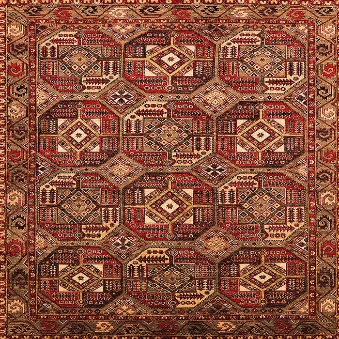Square Oriental Orange Industrial Rug, urb2341org