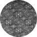 Round Oriental Gray Industrial Rug, urb2341gry