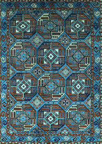 Oriental Light Blue Industrial Rug, urb2341lblu