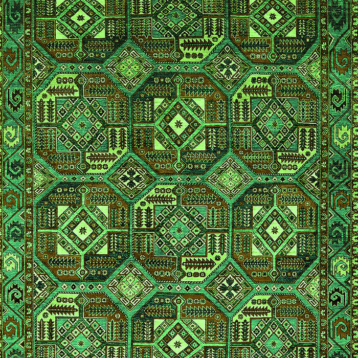 Machine Washable Oriental Green Industrial Area Rugs, wshurb2341grn