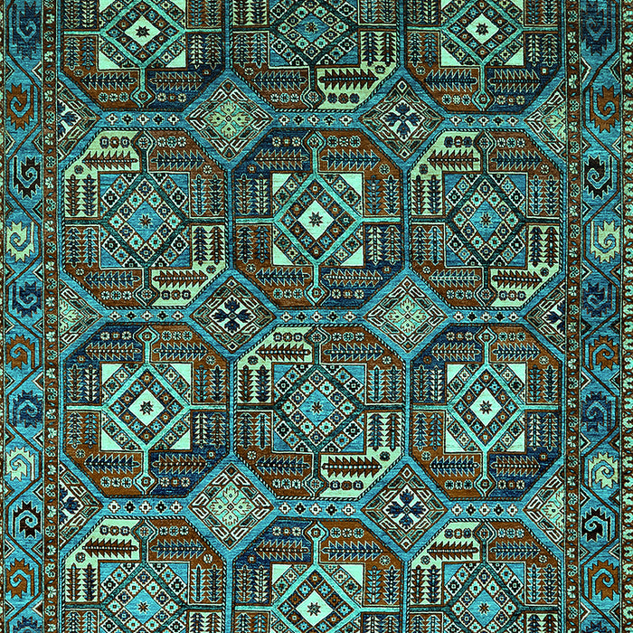 Machine Washable Oriental Turquoise Industrial Area Rugs, wshurb2341turq