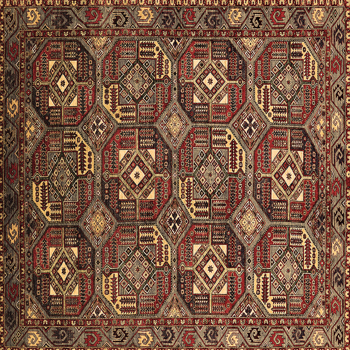 Square Oriental Brown Industrial Rug, urb2341brn