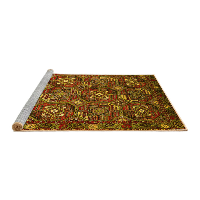 Sideview of Machine Washable Oriental Yellow Industrial Rug, wshurb2341yw