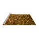 Sideview of Machine Washable Oriental Yellow Industrial Rug, wshurb2341yw