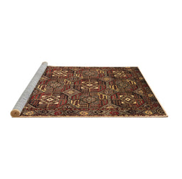 Sideview of Machine Washable Oriental Brown Industrial Rug, wshurb2341brn