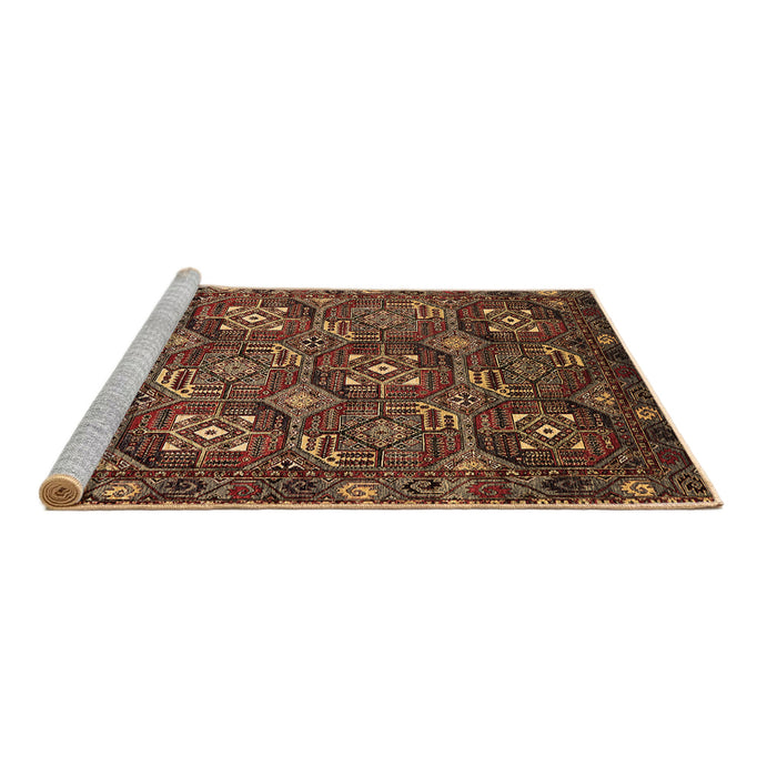 Sideview of Machine Washable Oriental Brown Industrial Rug, wshurb2341brn