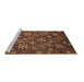 Sideview of Machine Washable Oriental Brown Industrial Rug, wshurb2341brn