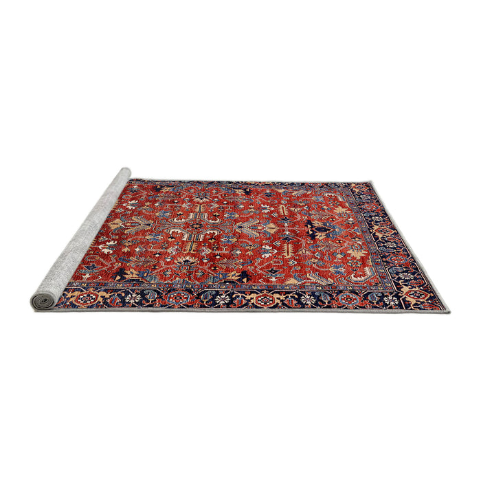 Sideview of Machine Washable Industrial Modern Rose Dust Purple Rug, wshurb2342