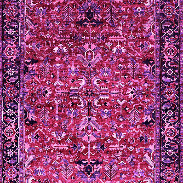 Machine Washable Oriental Pink Traditional Rug, wshurb2342pnk