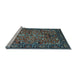 Sideview of Machine Washable Oriental Light Blue Traditional Rug, wshurb2342lblu