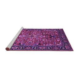 Sideview of Machine Washable Oriental Purple Traditional Area Rugs, wshurb2342pur