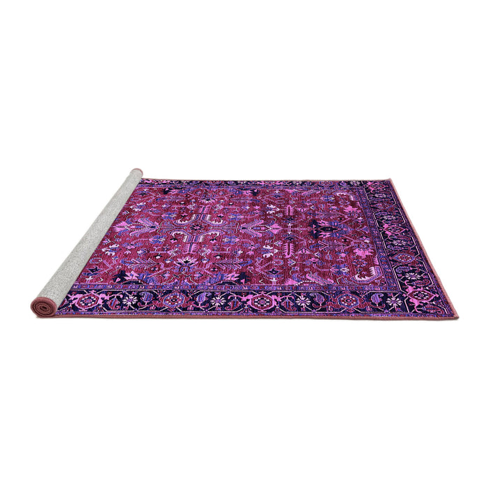 Sideview of Machine Washable Oriental Purple Traditional Area Rugs, wshurb2342pur