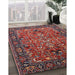 Mid-Century Modern Rose Purple Oriental Rug in Family Room, urb2342