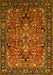 Machine Washable Oriental Yellow Traditional Rug, wshurb2342yw