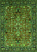 Machine Washable Oriental Green Traditional Area Rugs, wshurb2342grn