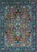 Machine Washable Oriental Light Blue Traditional Rug, wshurb2342lblu