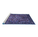 Sideview of Machine Washable Oriental Blue Traditional Rug, wshurb2342blu