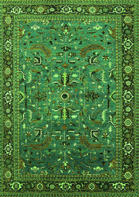 Oriental Green Traditional Rug, urb2343grn