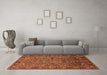 Machine Washable Oriental Orange Traditional Area Rugs in a Living Room, wshurb2343org