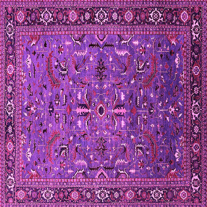 Square Oriental Pink Traditional Rug, urb2343pnk