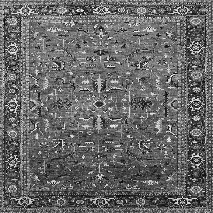 Square Oriental Gray Traditional Rug, urb2343gry