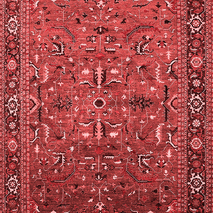 Machine Washable Oriental Red Traditional Rug, wshurb2343red