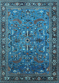 Oriental Light Blue Traditional Rug, urb2343lblu