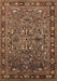 Machine Washable Oriental Brown Traditional Rug, wshurb2343brn