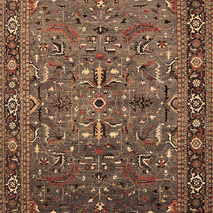 Machine Washable Oriental Brown Traditional Rug, wshurb2343brn