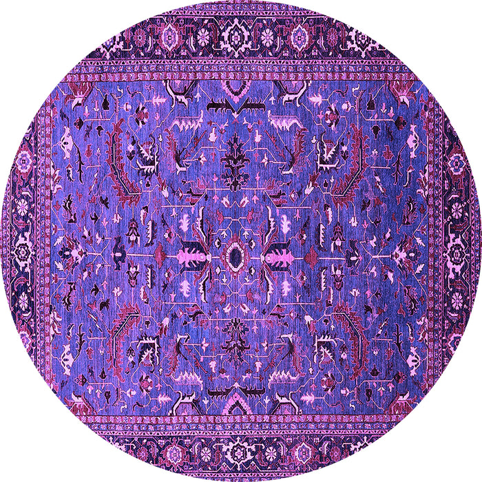 Round Oriental Purple Traditional Rug, urb2343pur
