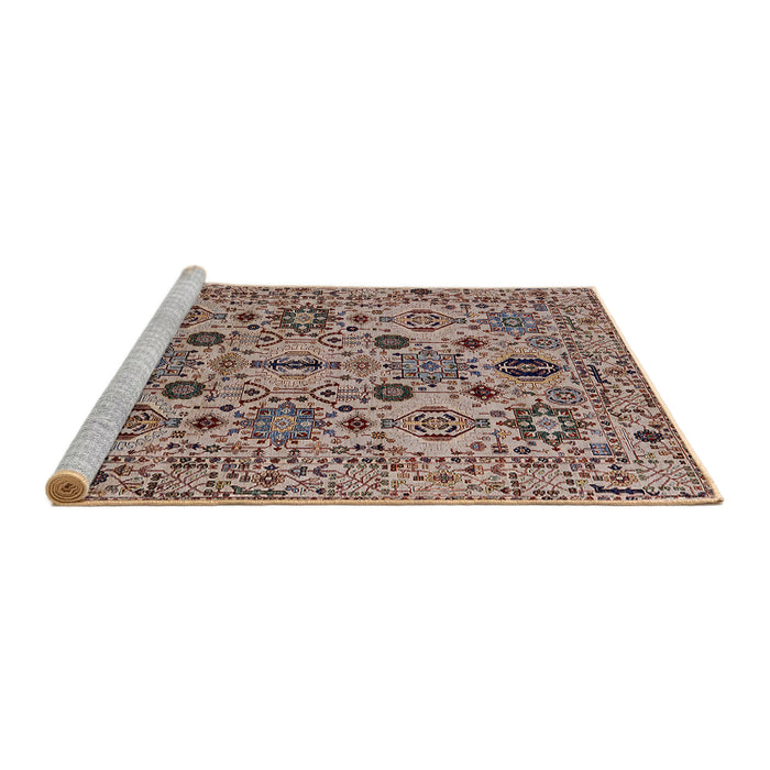Sideview of Machine Washable Industrial Modern Red Brown Rug, wshurb2344