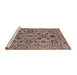 Sideview of Machine Washable Industrial Modern Red Brown Rug, wshurb2344