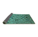 Sideview of Oriental Turquoise Traditional Rug, urb2344turq