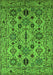 Machine Washable Oriental Green Traditional Area Rugs, wshurb2344grn