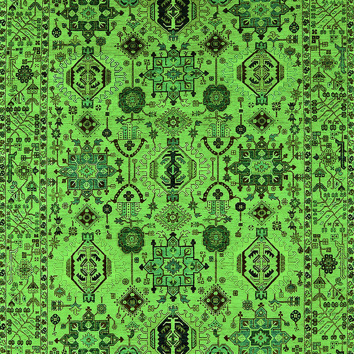 Machine Washable Oriental Green Traditional Area Rugs, wshurb2344grn