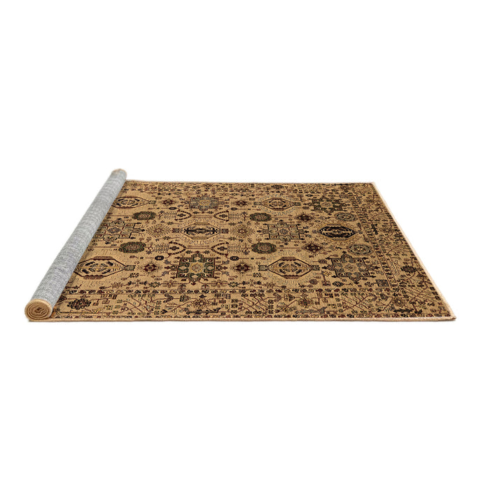 Sideview of Machine Washable Oriental Brown Traditional Rug, wshurb2344brn