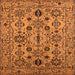 Square Machine Washable Oriental Orange Traditional Area Rugs, wshurb2344org